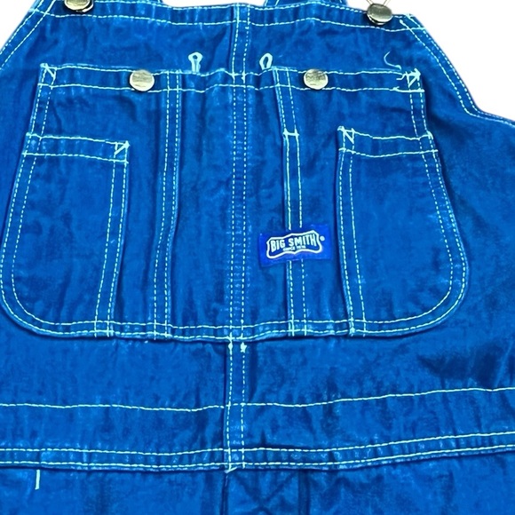 Big Smith Bib Overalls 42 x 34 Dark Washed Blue Denim - Picture 6 of 10